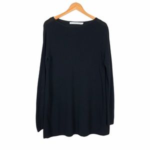 & Other Stories Ribbed Tunic Sweater Large Black